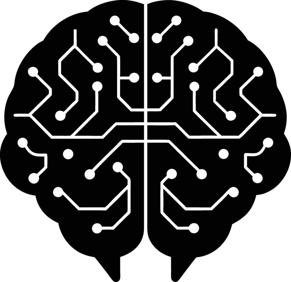 Artificial Intelligence Brain Circuitry Network Technology Concept, Futuristic Digital Innovation Illustration. vector
