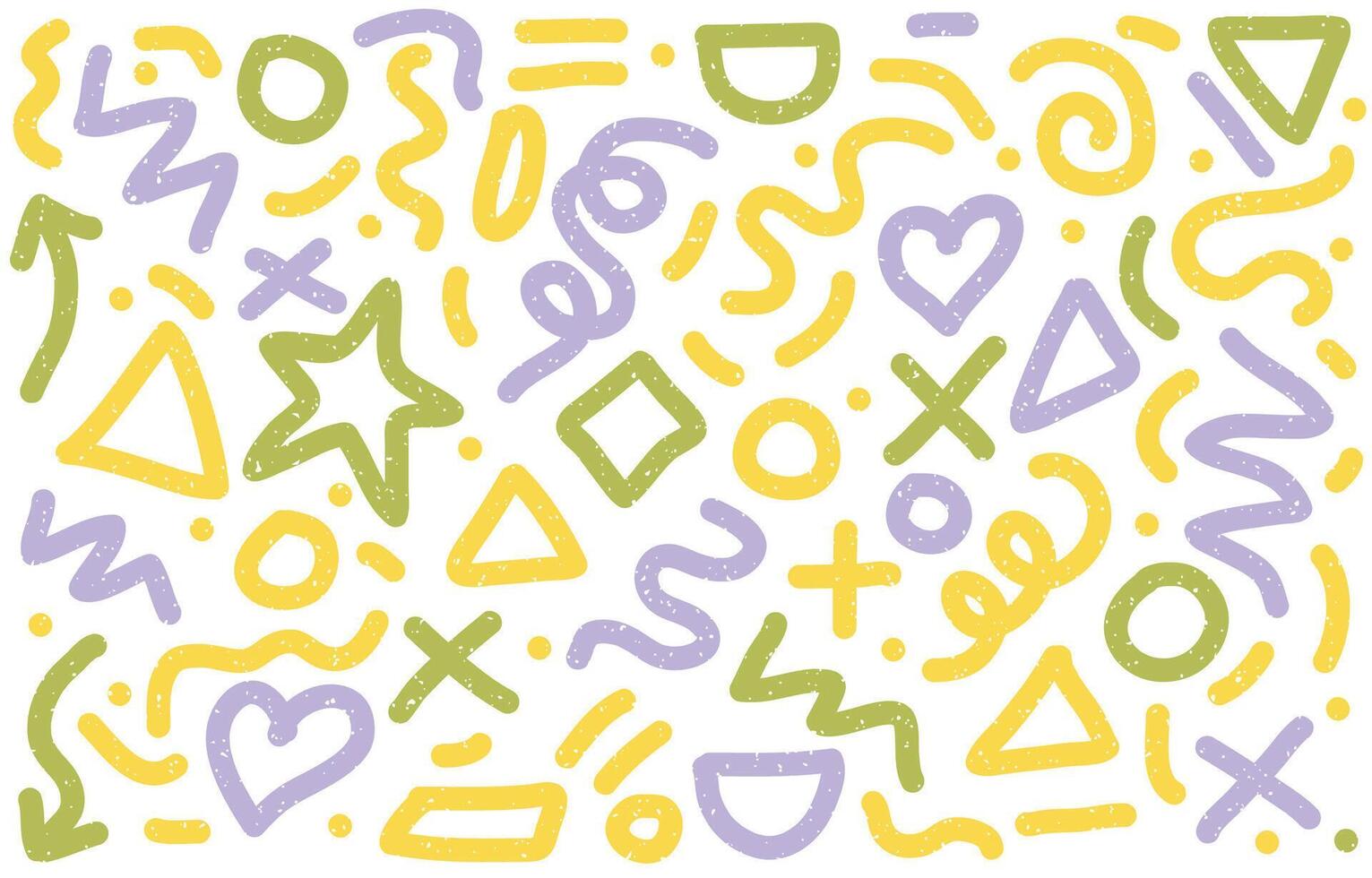 Fun colorful line doodle seamless pattern background with minimalist style art vector