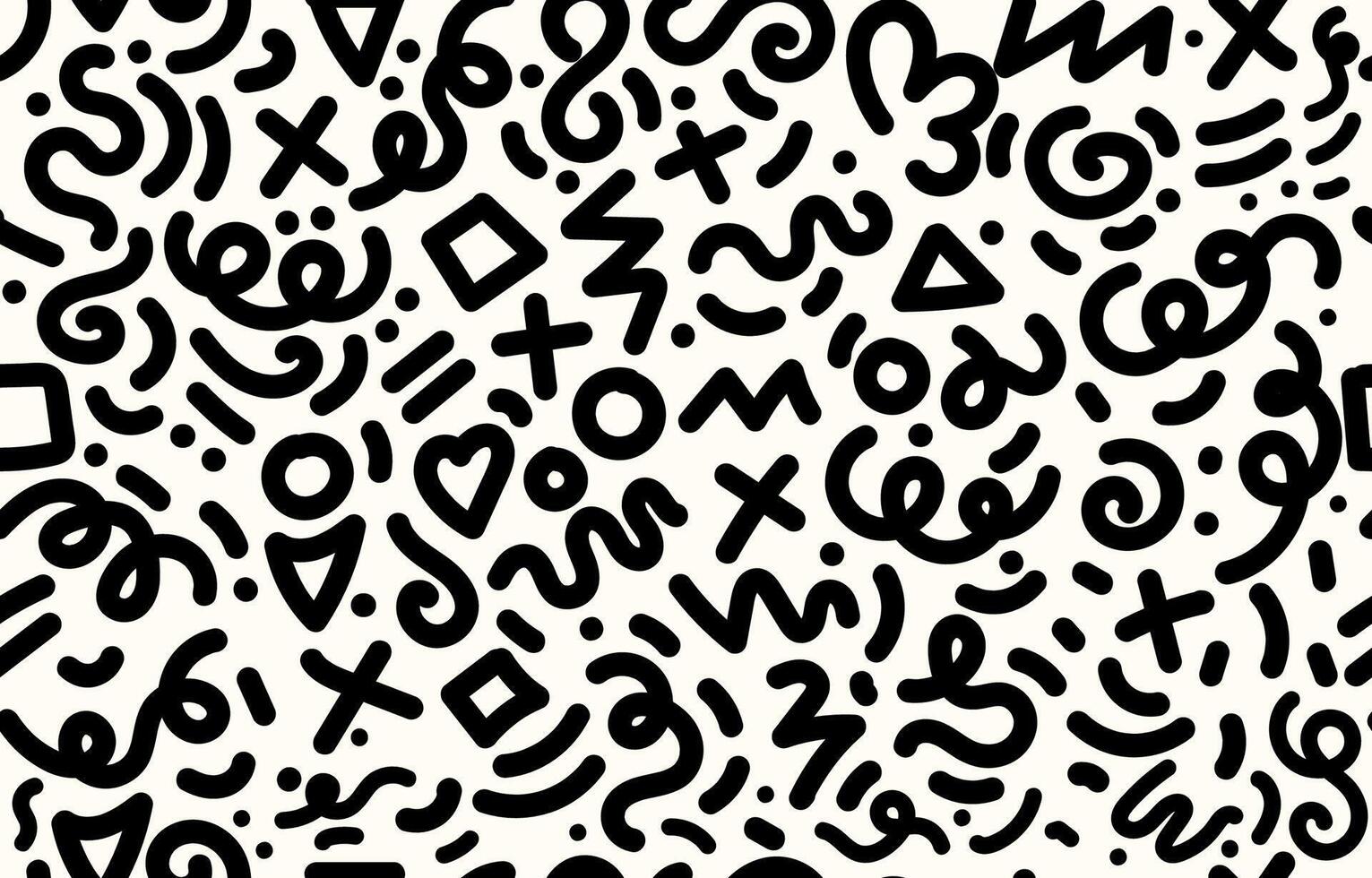 trendy black memphis geometric seamless pattern background in black color vector