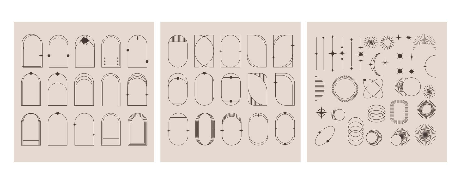 Geometric shapes and design patterns collection vector