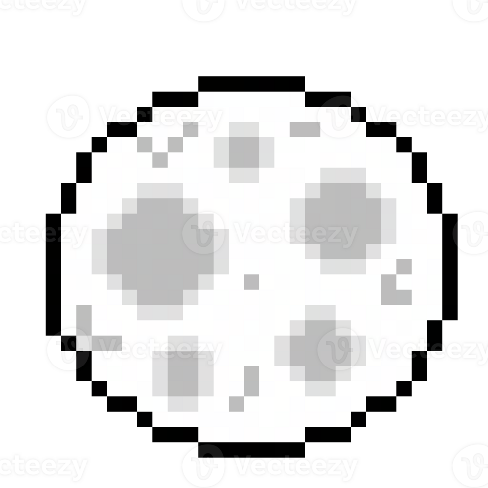 Full moon pixel art for games png