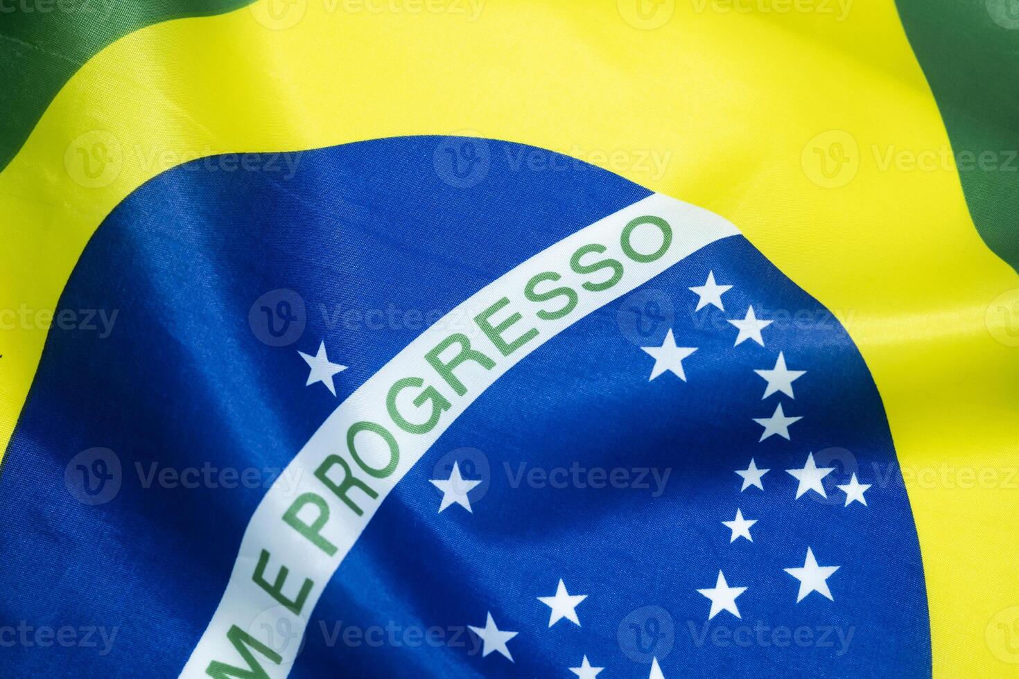 close up detail of brazilian flag photo