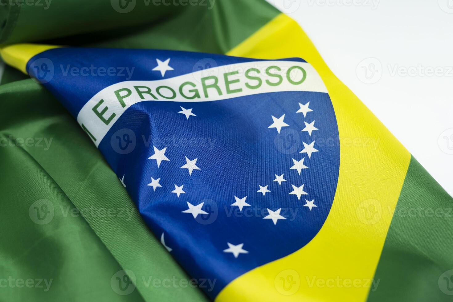 Flag of Brazil on white background photo