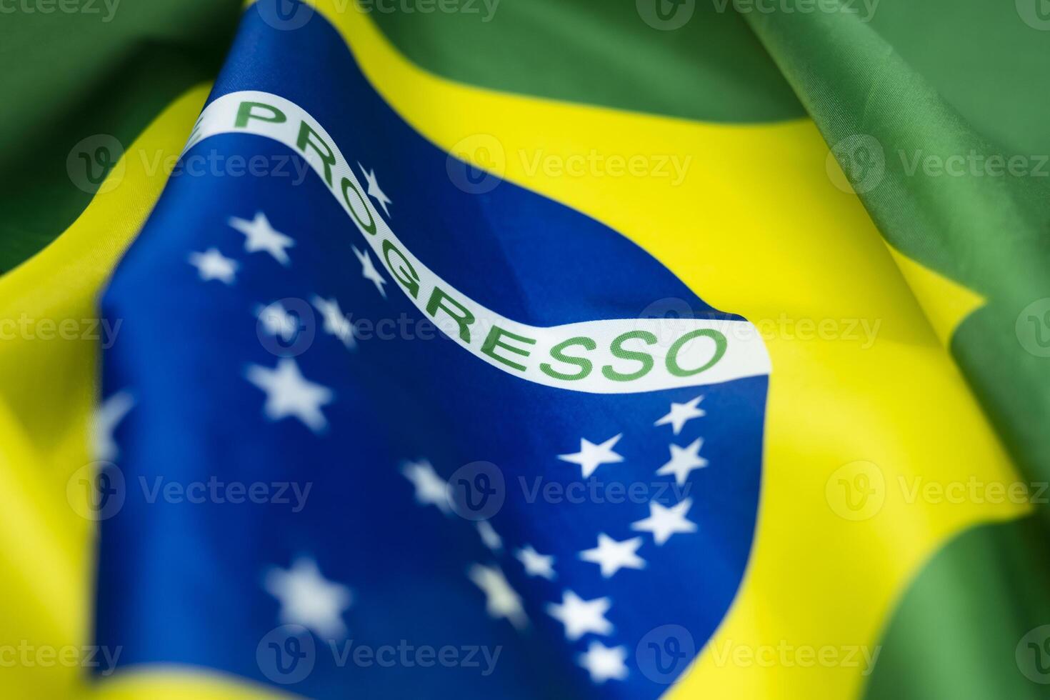 Closeup of Brazilian flag photo