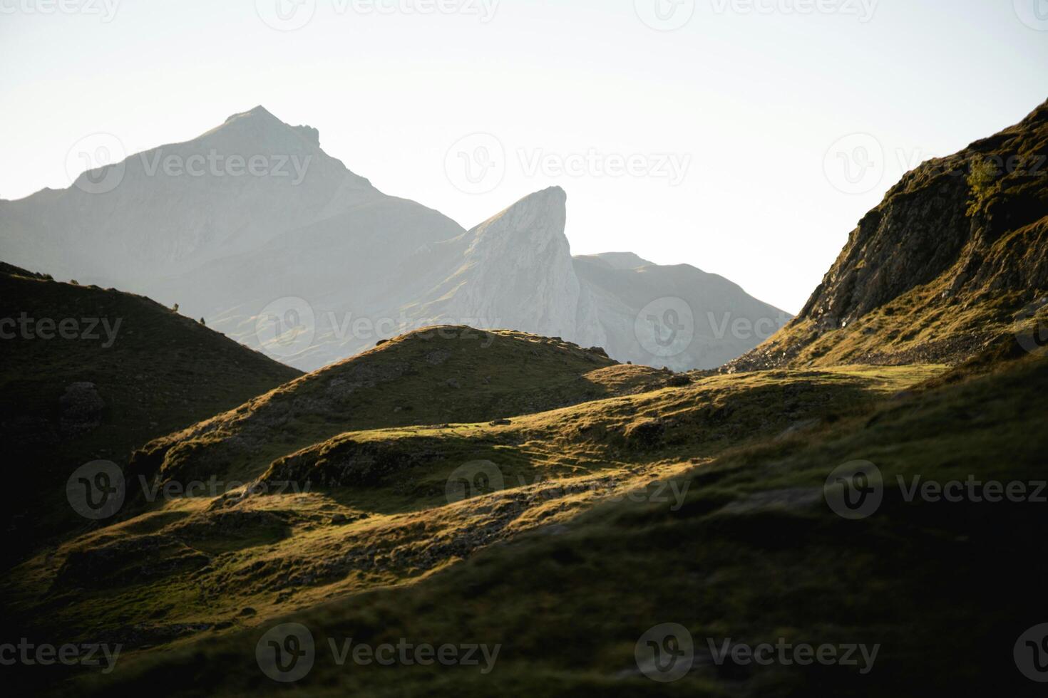 Rolling Hills Under Clear Blue Sky photo