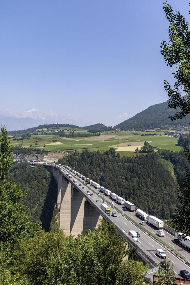 Innsbruck, Austria June 11, 2025. Europa Bridge over the Brenner Pass, Tyrol Austria. photo