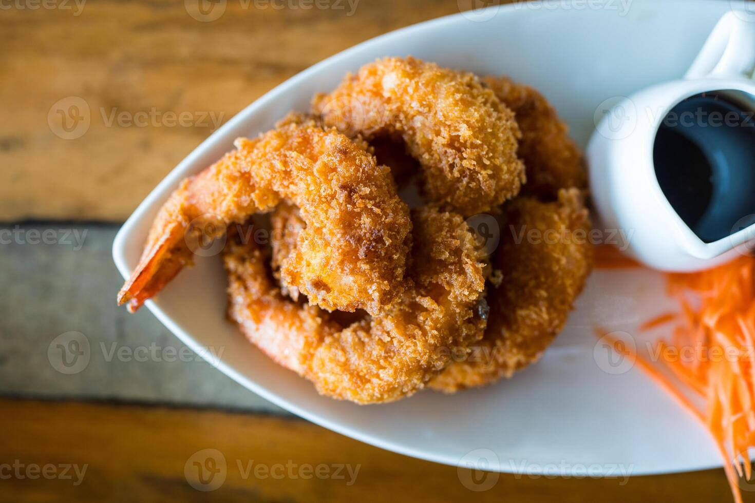 A plate of delicious deep fried shrimp photo