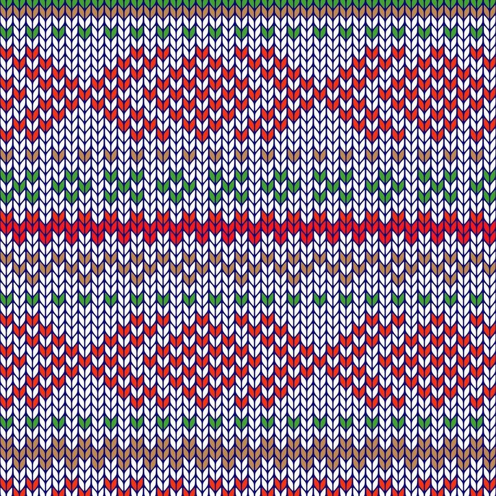 Seamless knitted pattern design with geometric shapes and vibrant colors. Perfect for textile, fabric, and festive backgrounds vector