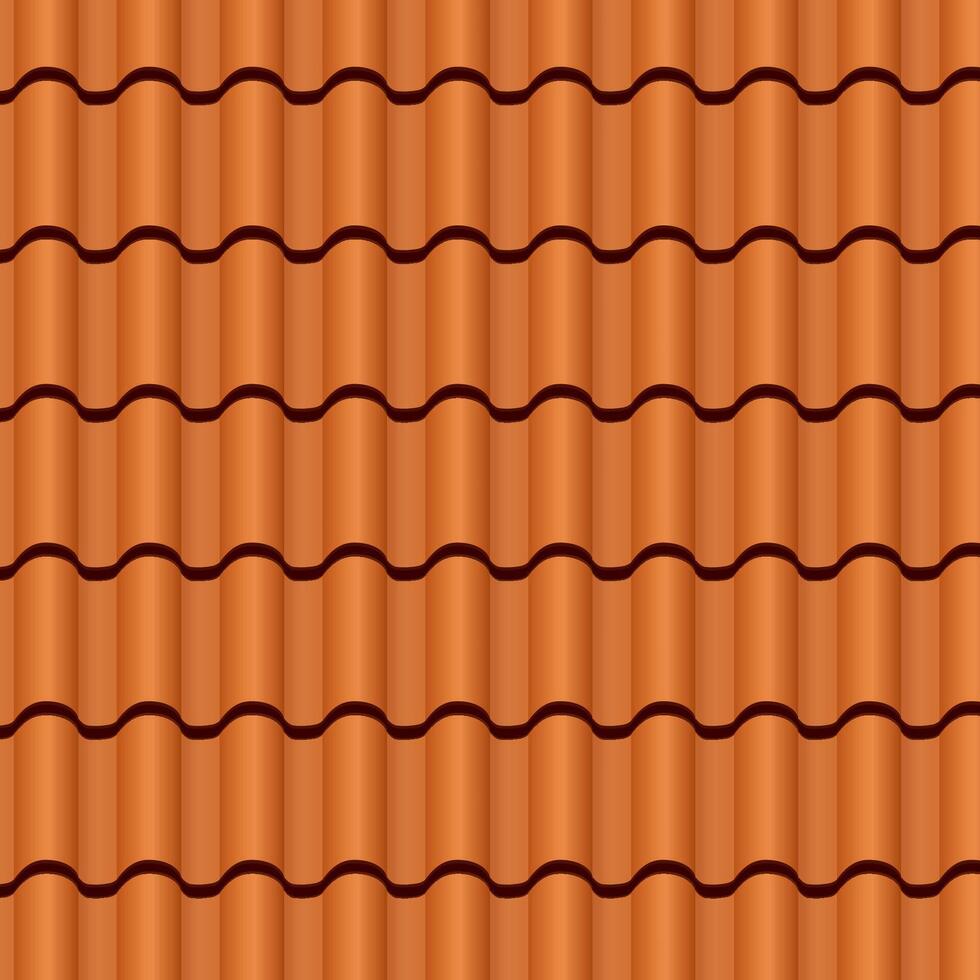 Seamless pattern of wavy roof tiles in a realistic style, ideal for backgrounds, architectural designs, and construction-themed projects vector