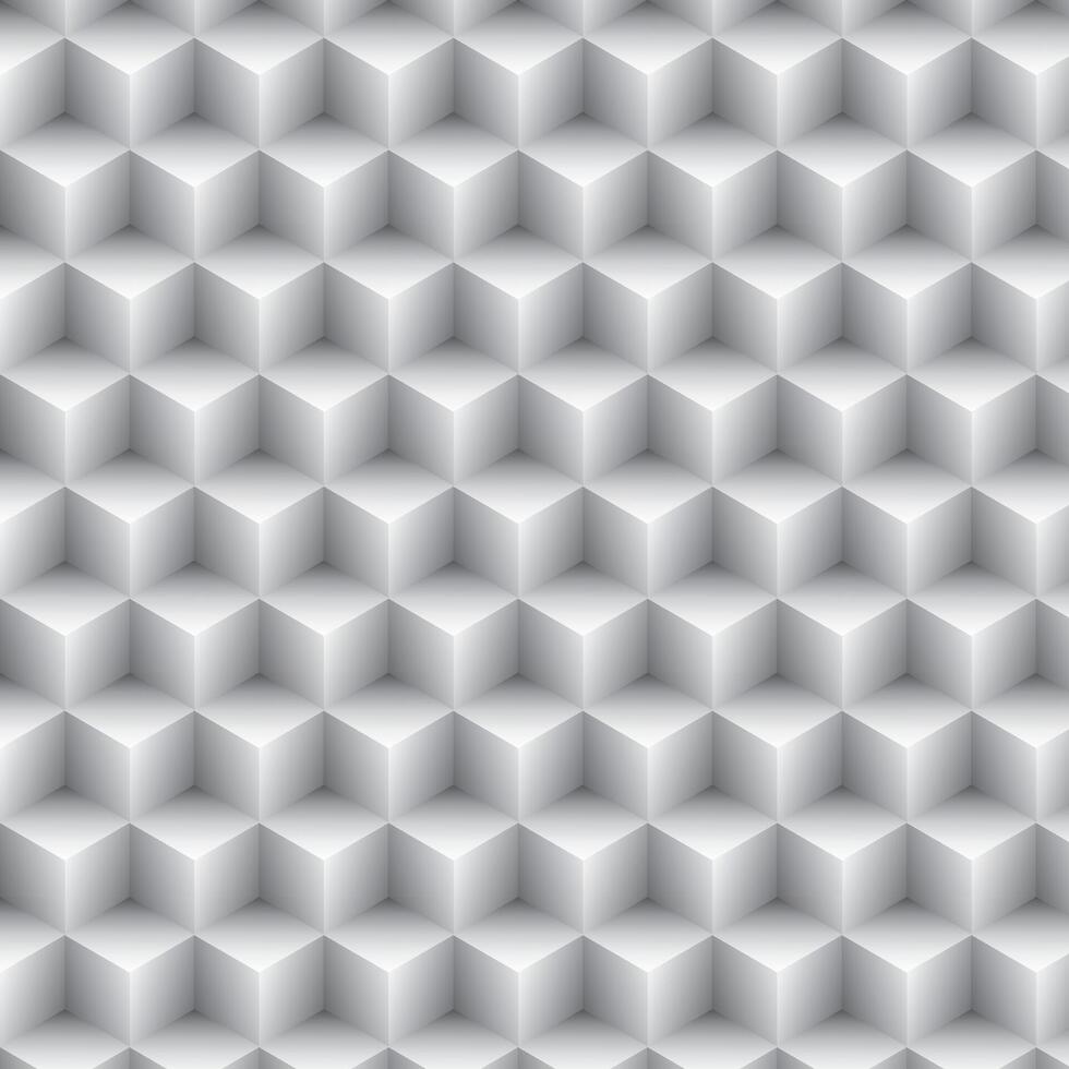 A seamless 3D isometric cube pattern with a gradient effect, creating a sense of depth and dimensionality. Perfect for modern backgrounds, architectural designs, or digital art projects. vector