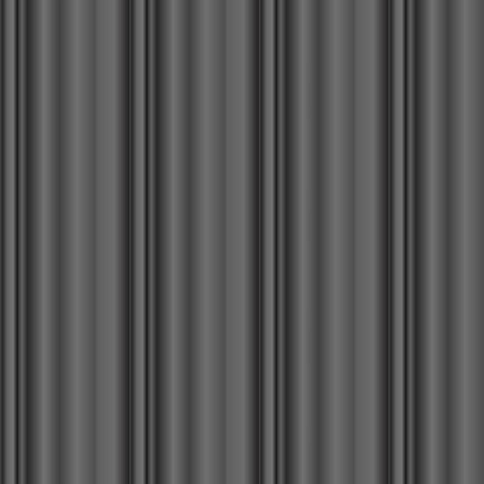 Seamless dark vertical striped metal texture with glossy shading, ideal for industrial, tech, and futuristic design applications. vector