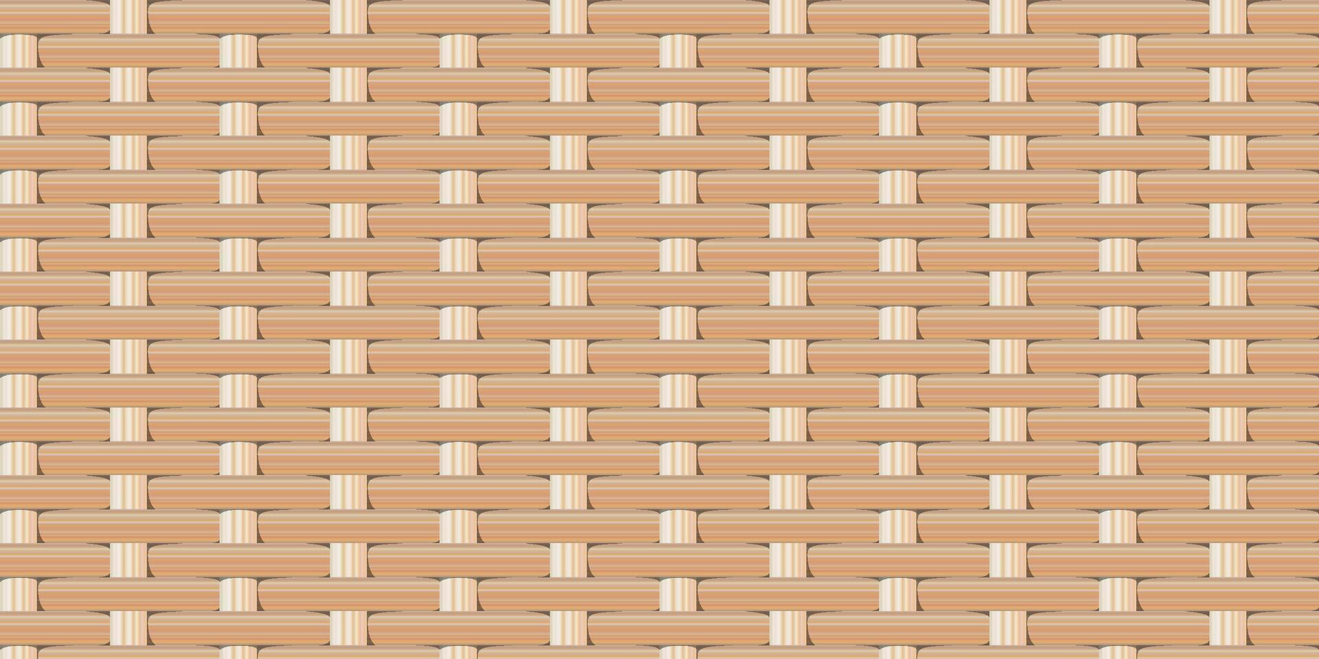 Seamless rattan weave pattern in soft brown tones, ideal for background textures, furniture design, packaging, and traditional or eco-style themes vector