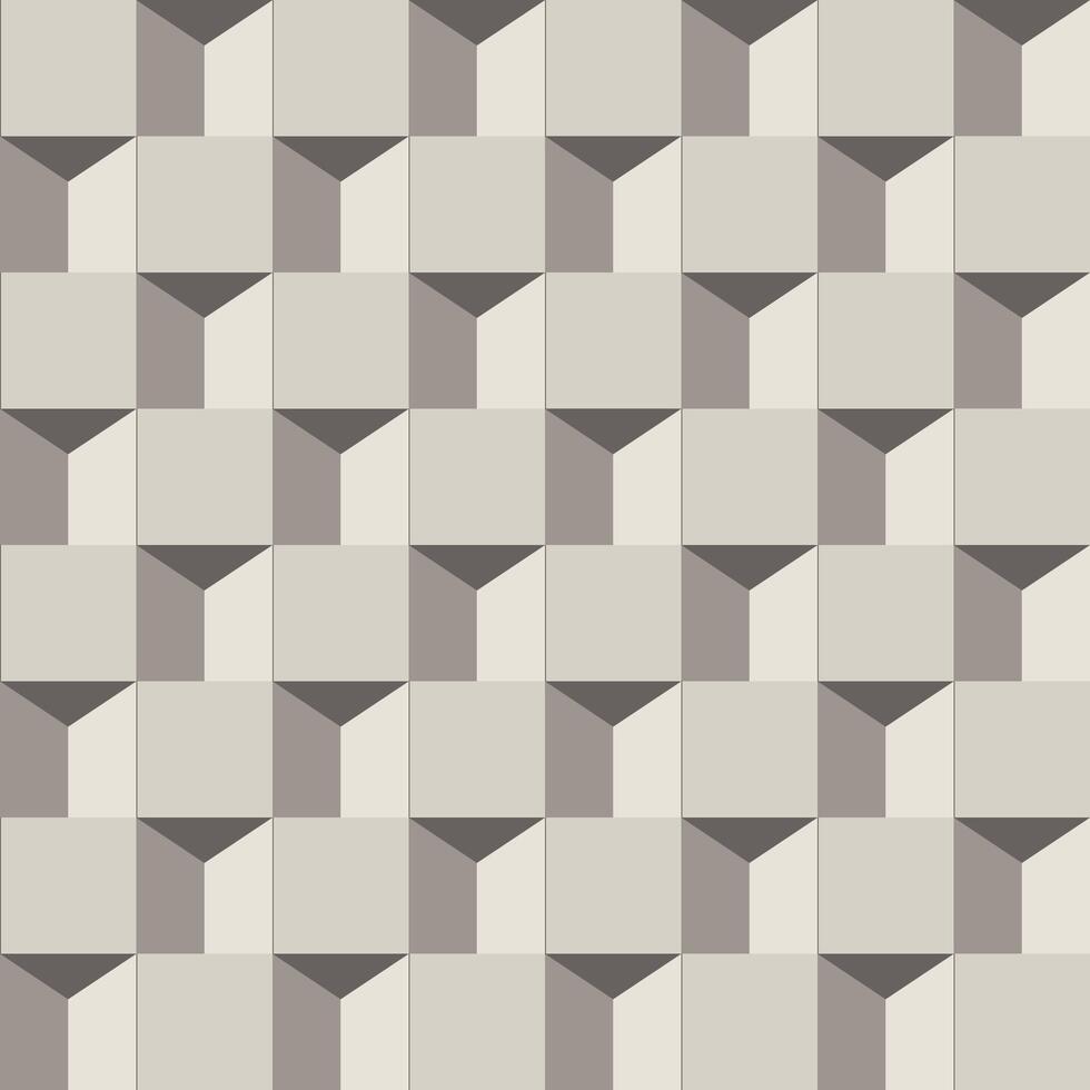 Seamless geometric pattern resembling concrete wall blocks with a 3D effect, ideal for architectural and interior design applications vector