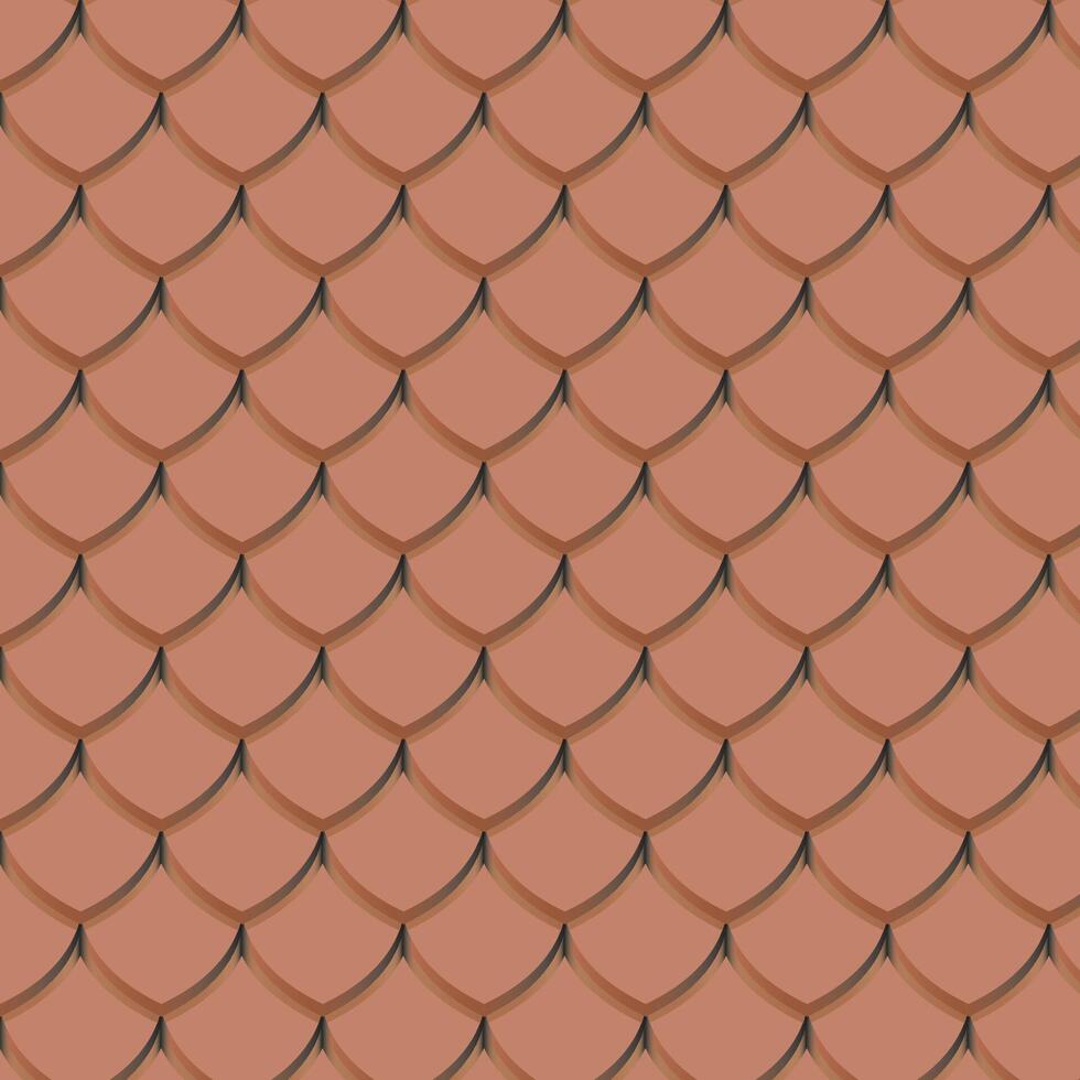 A seamless, detailed roof tile pattern with a 3D effect, resembling classic terracotta tiles. Perfect for architectural backgrounds, construction visuals, and traditional design projects. vector