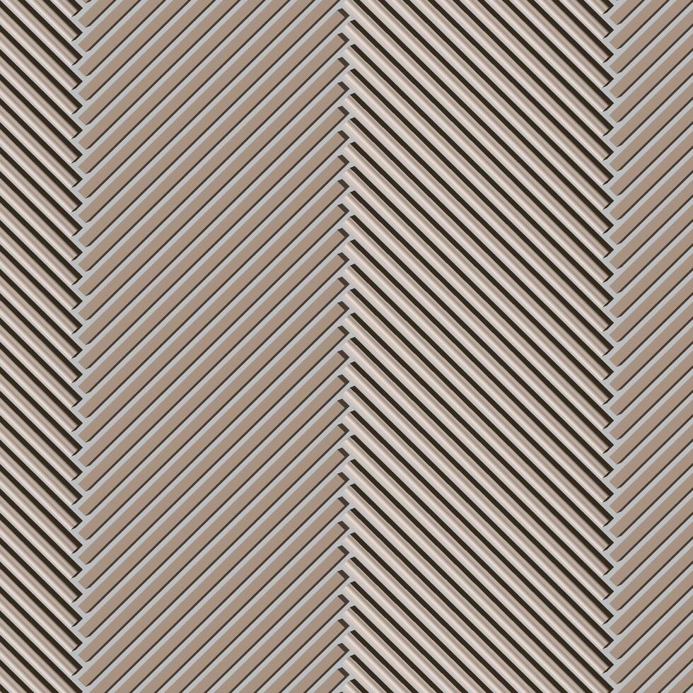 Seamless abstract pattern of diagonal stripes creating a wavy optical illusion in neutral brown and beige tones, ideal for textiles or backgrounds vector