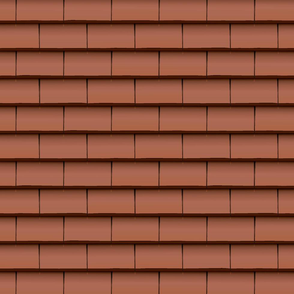 Seamless pattern of roof tiles arranged in horizontal rows, creating a clean, repetitive texture perfect for backgrounds, architectural designs, and construction projects vector