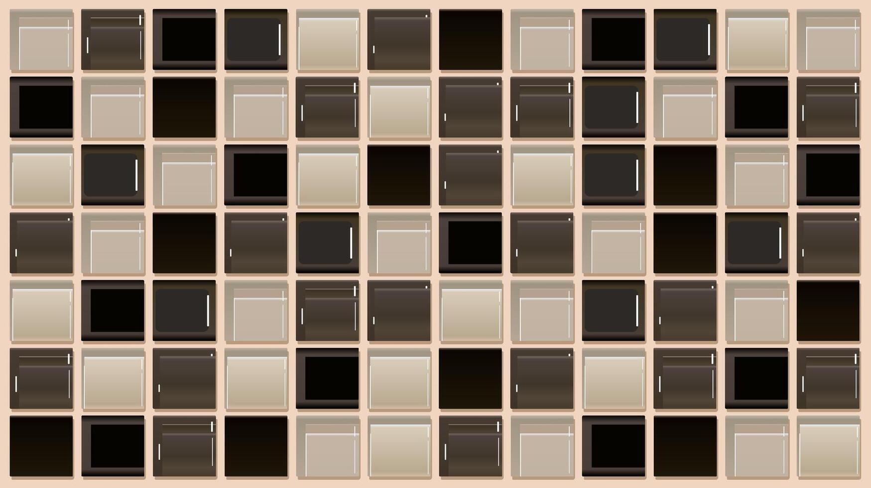 Modern abstract tile pattern with soft shadows and neutral tones, ideal for backgrounds, digital design, or interior mockups. vector