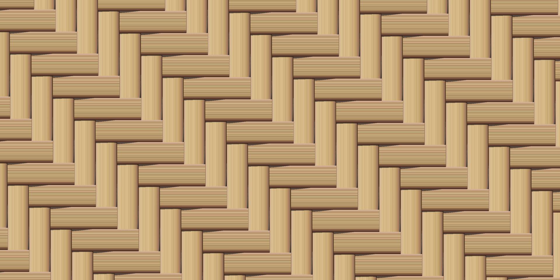 Seamless woven bamboo texture with a traditional basket weave pattern, ideal for backgrounds, packaging, and natural design themes. vector
