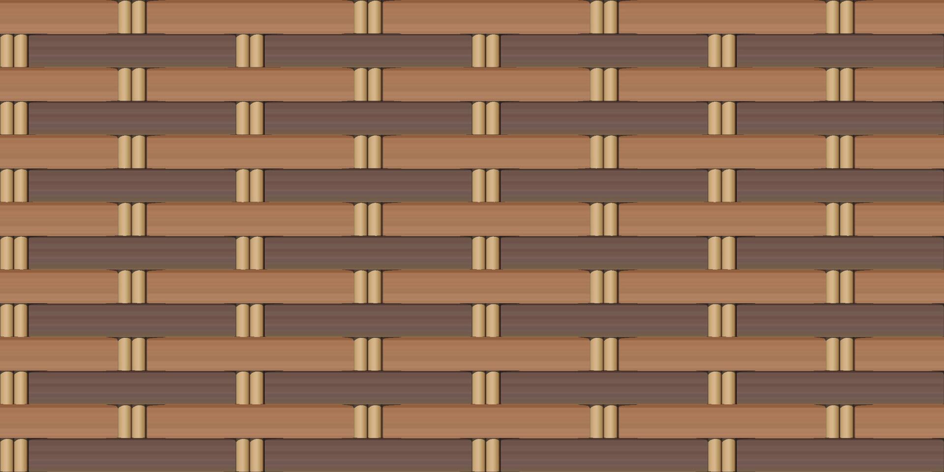 Seamless woven bamboo pattern in a horizontal layout. Ideal for backgrounds, packaging, wall decor, or traditional design elements. vector