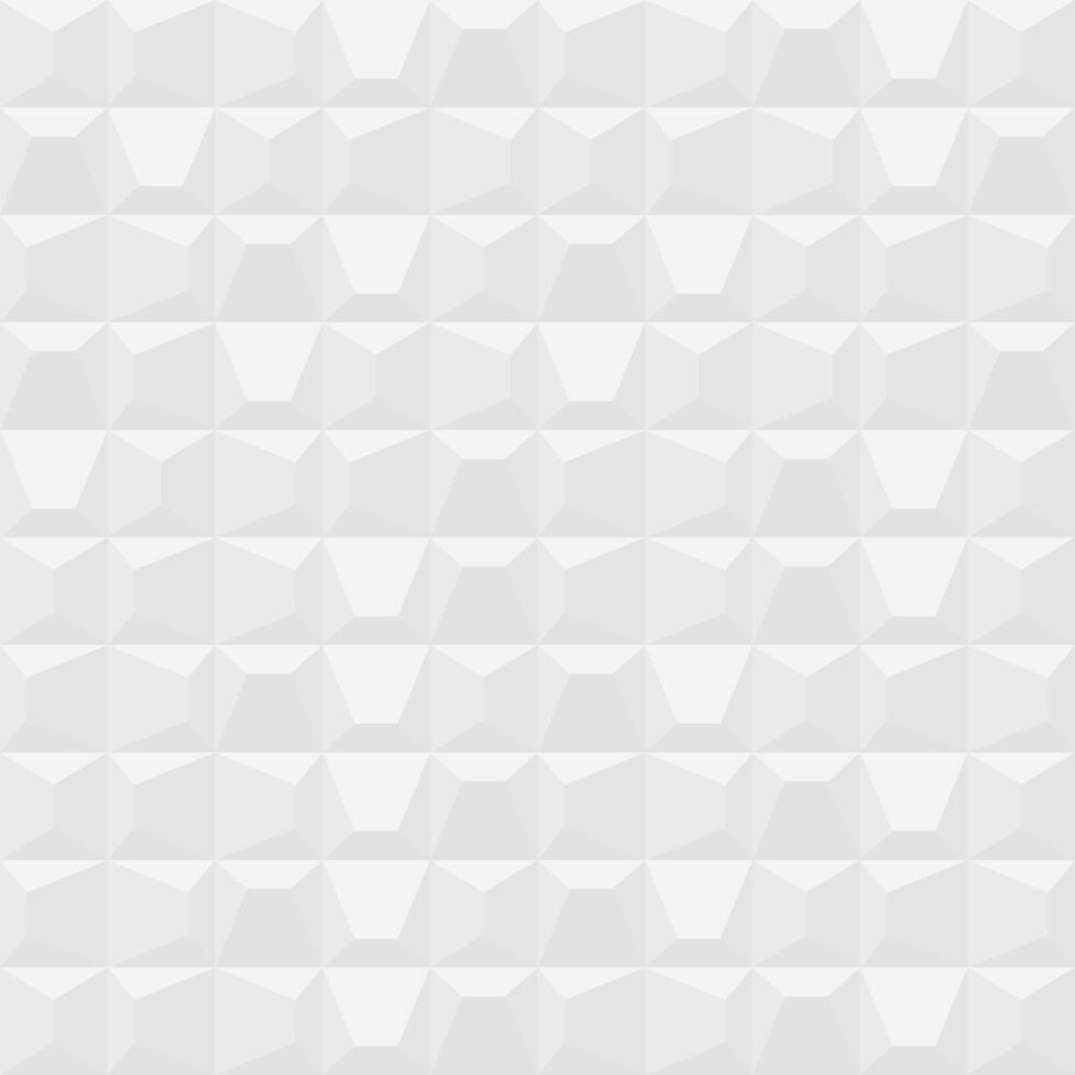 Abstract seamless 3D geometric pattern with white polygonal cubes and soft shadows. Perfect for modern backgrounds, wall textures, and digital designs. vector