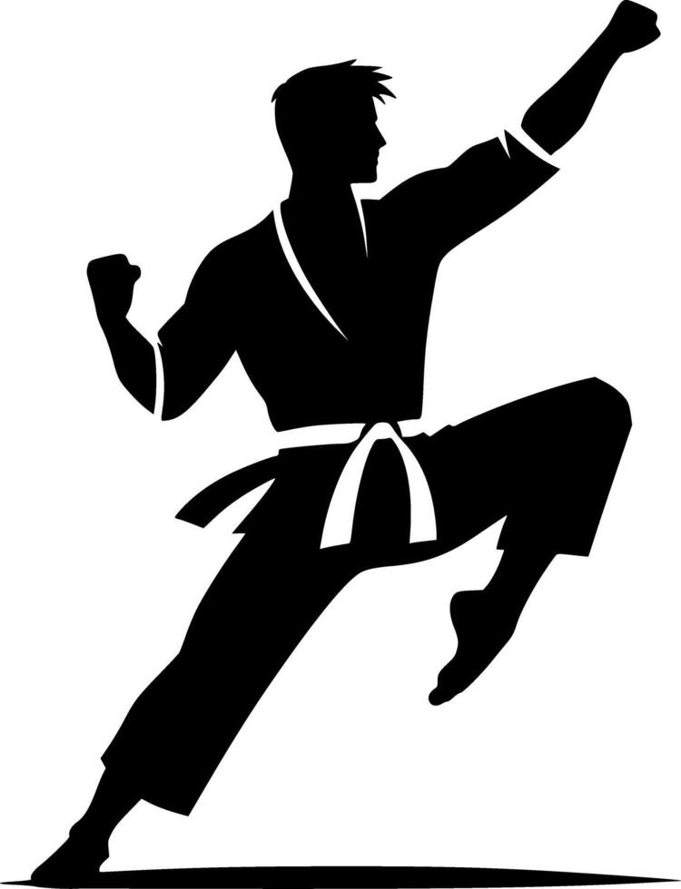 Karate man silhouette vector