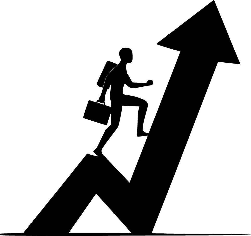 Businessman climbing up arrow vector