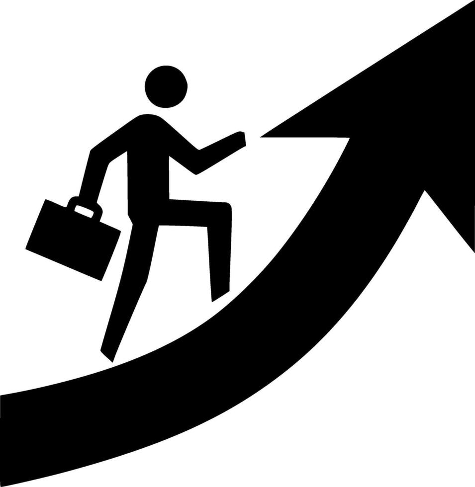Businessman climbing up arrow clip art vector