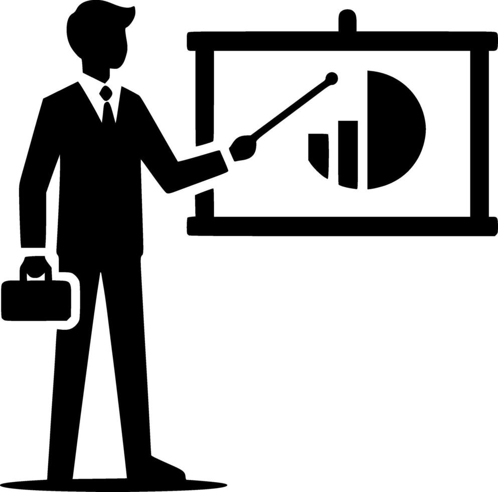 Businessman with presentation clipart vector