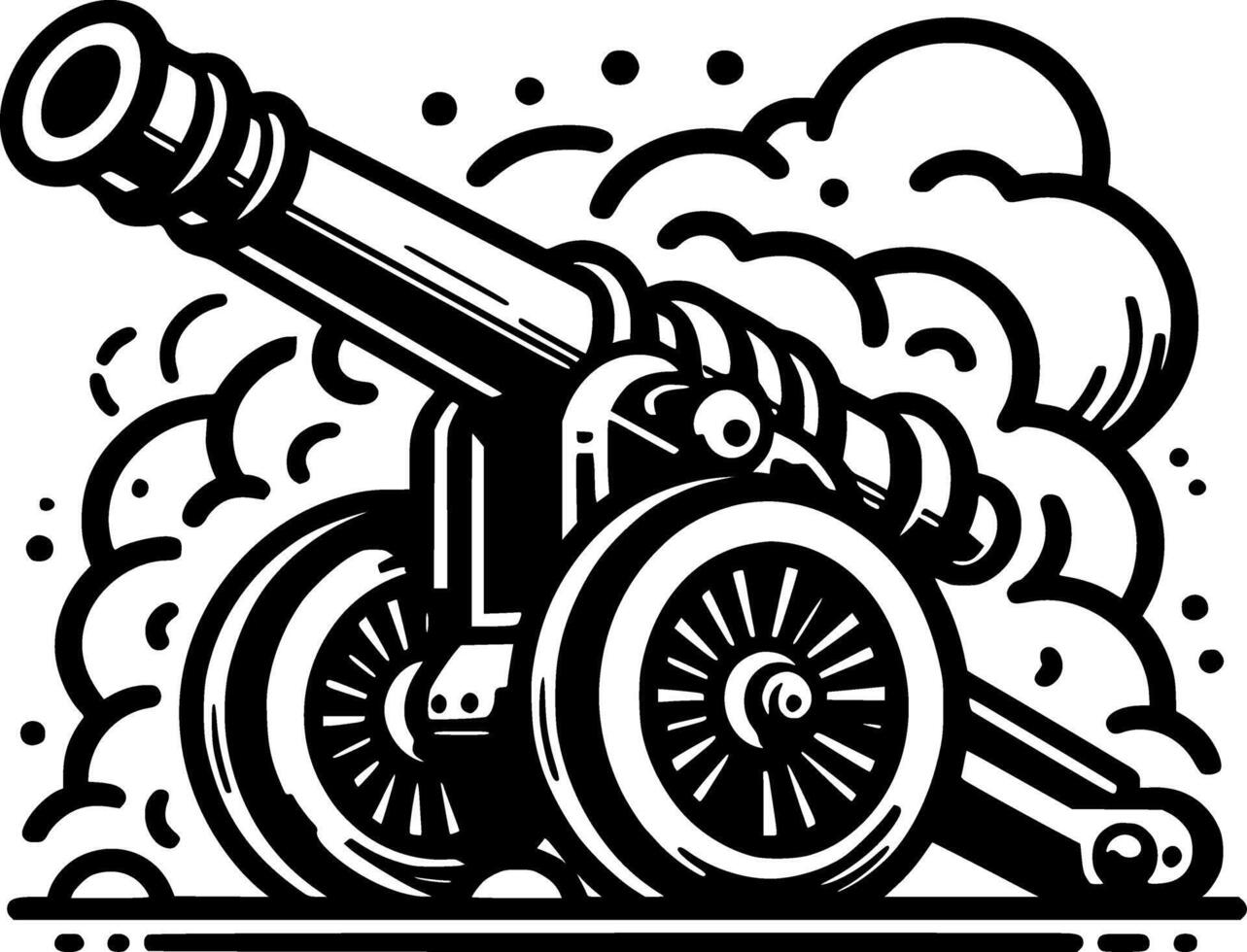Cartoon cannon clipart vector