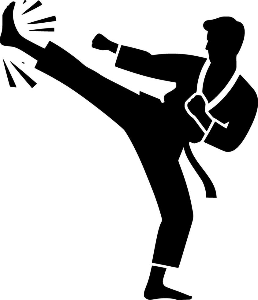 Karate man silhouette clip art vector