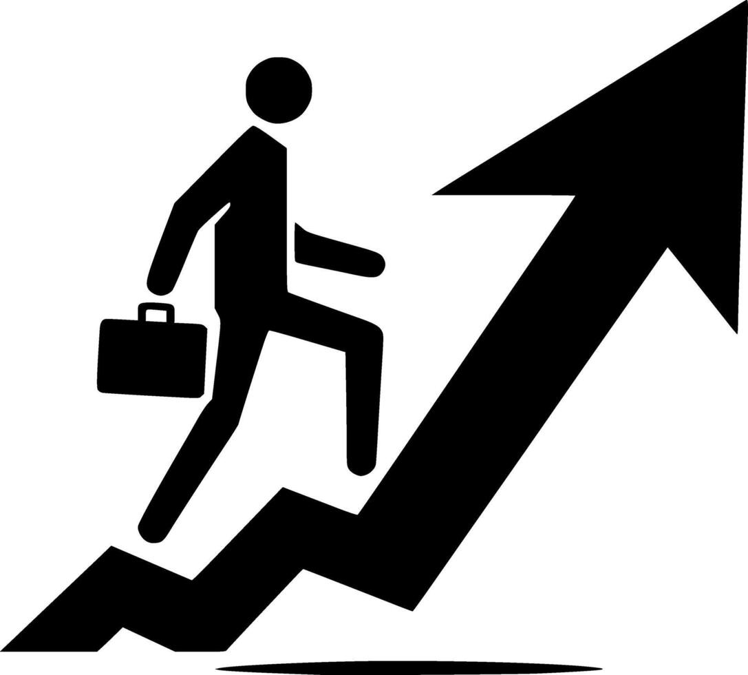 Businessman climbing up an arrow clipart vector