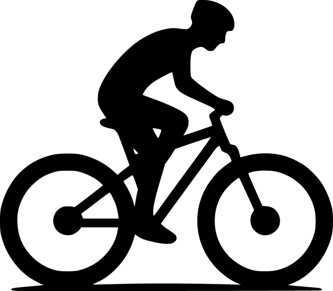 A silhouette of a person riding a bike vector