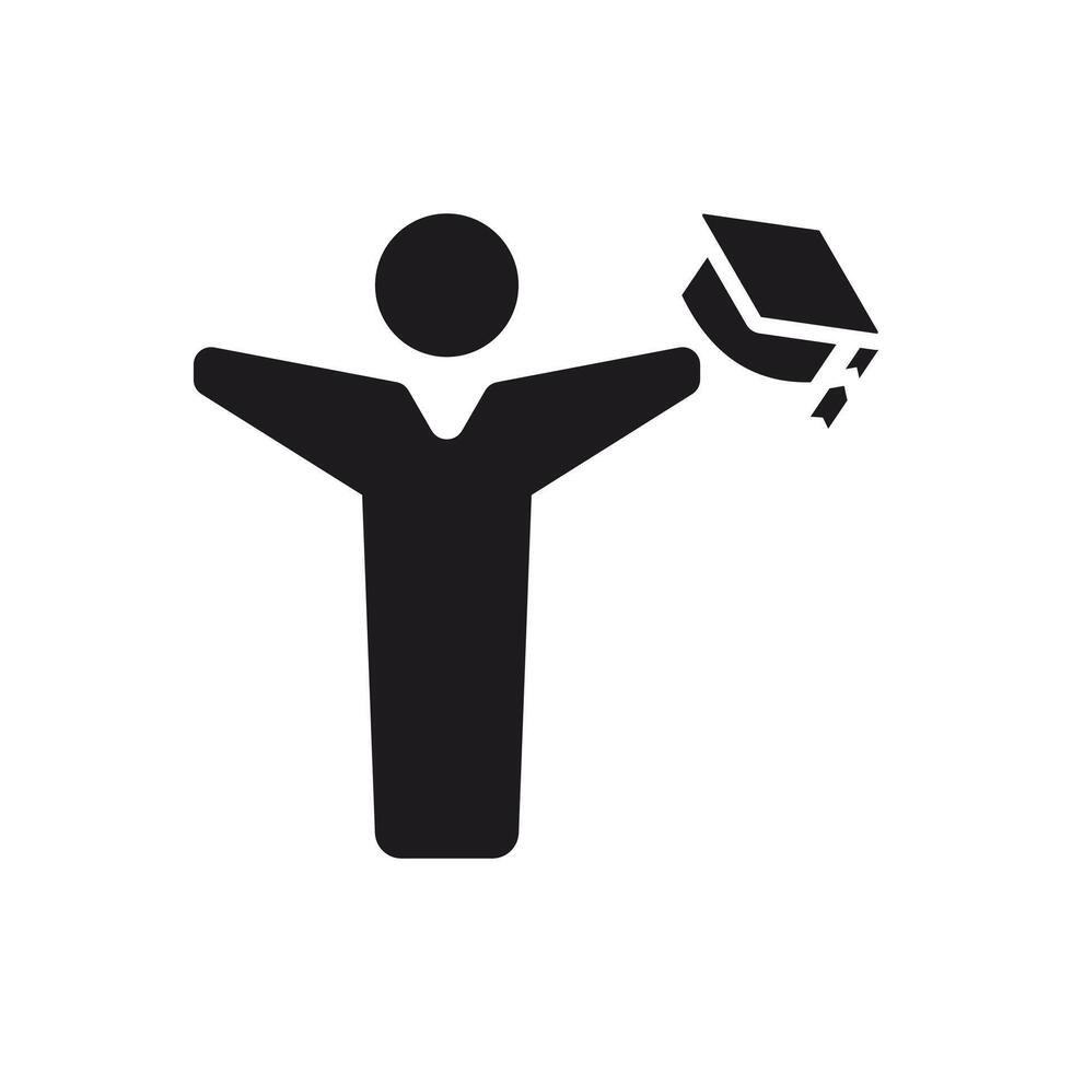 Graduate Holding Cap Symbolizes Graduation Success vector