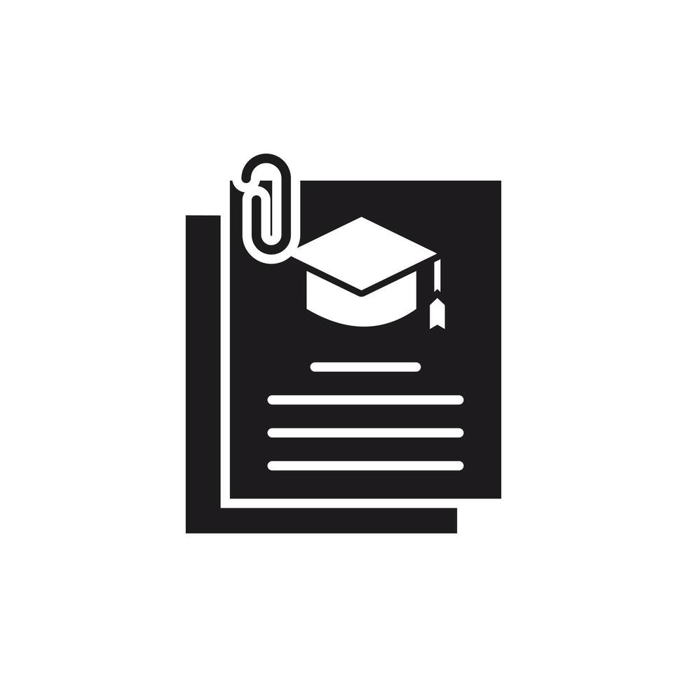 Graduation Document Attached with Clip Icon vector