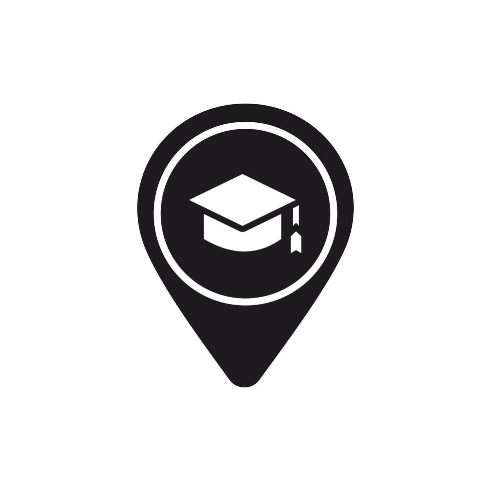 Graduation Cap Pin Pointer for Education Location vector