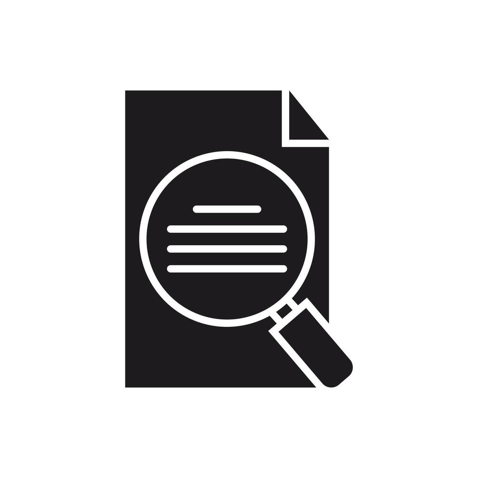 Magnifying Glass Inspecting Document, Data Analysis Concept vector