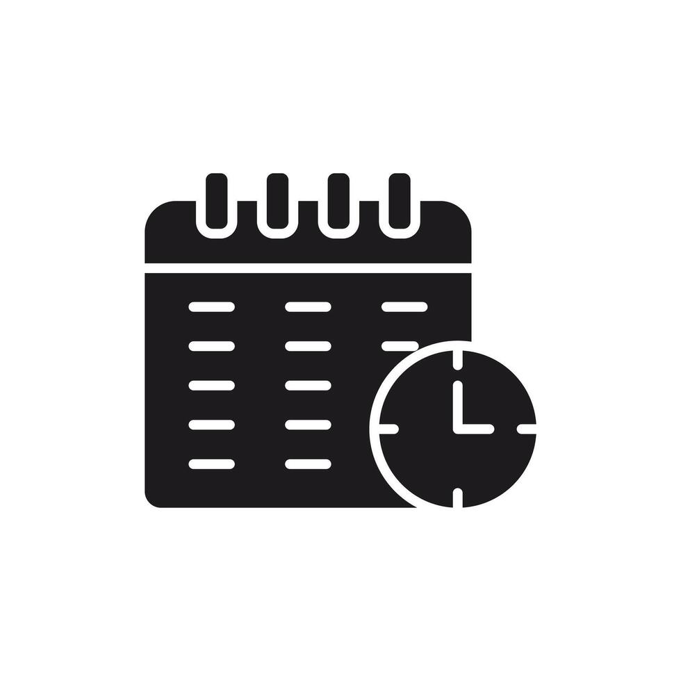 Calendar and Clock Icon,Schedule and Time Management Concept vector