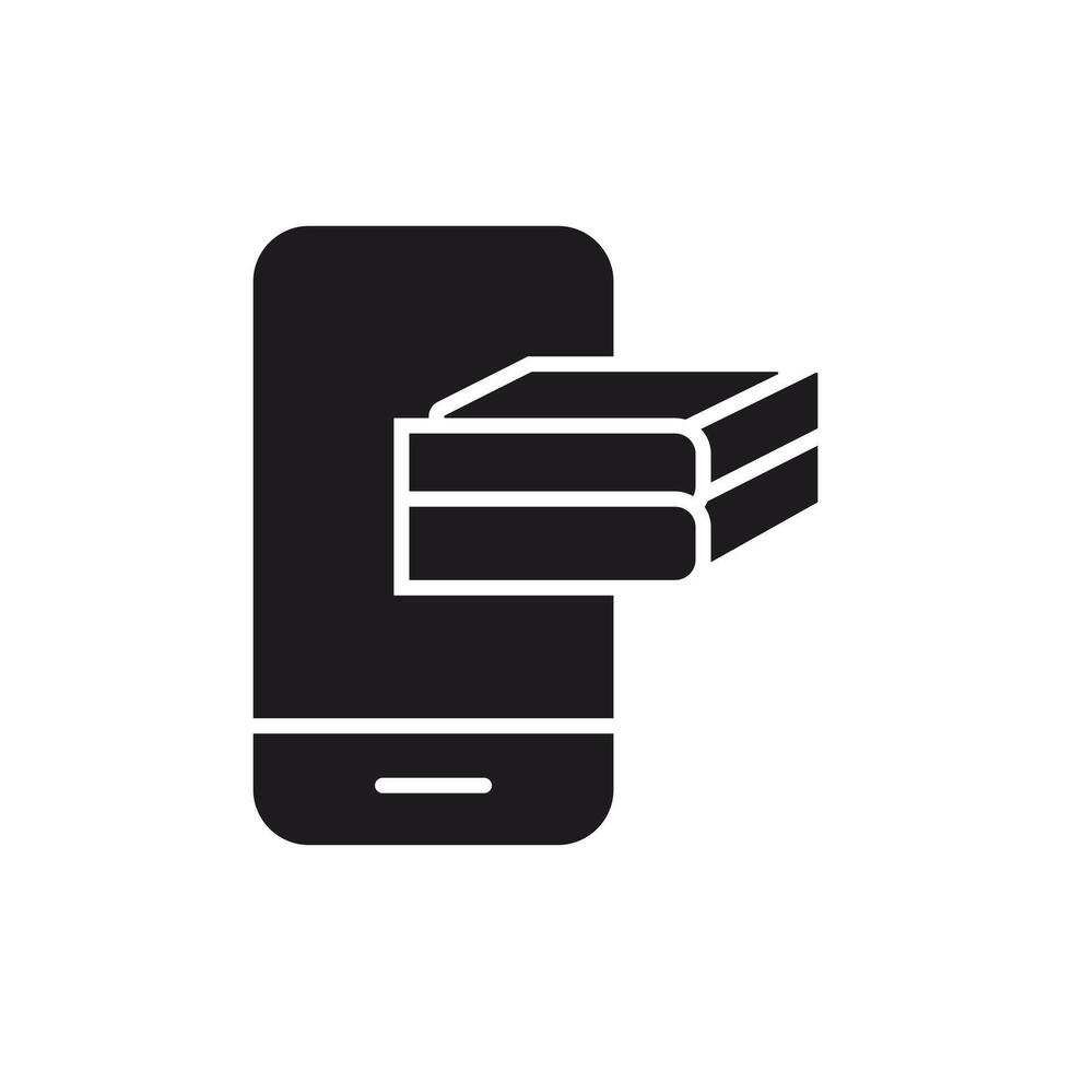 Online Library Icon on Smartphone Screen vector
