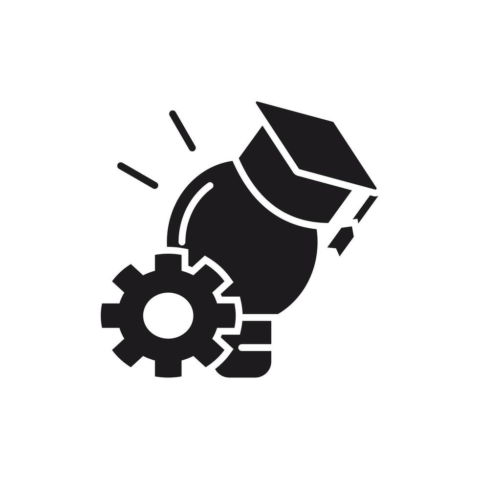 Education and Innovation Concept with Light Bulb, Gear and Graduation Cap vector