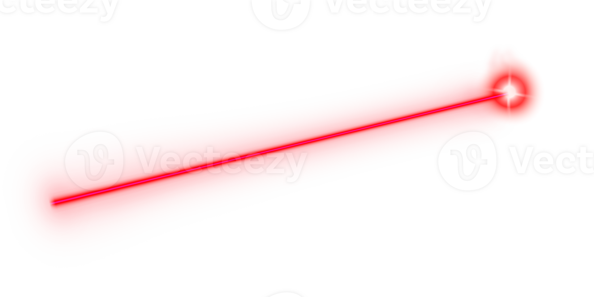 Red bright laser ray with glowing neon light and smoke reflection on transparent background with realistic shining effect png