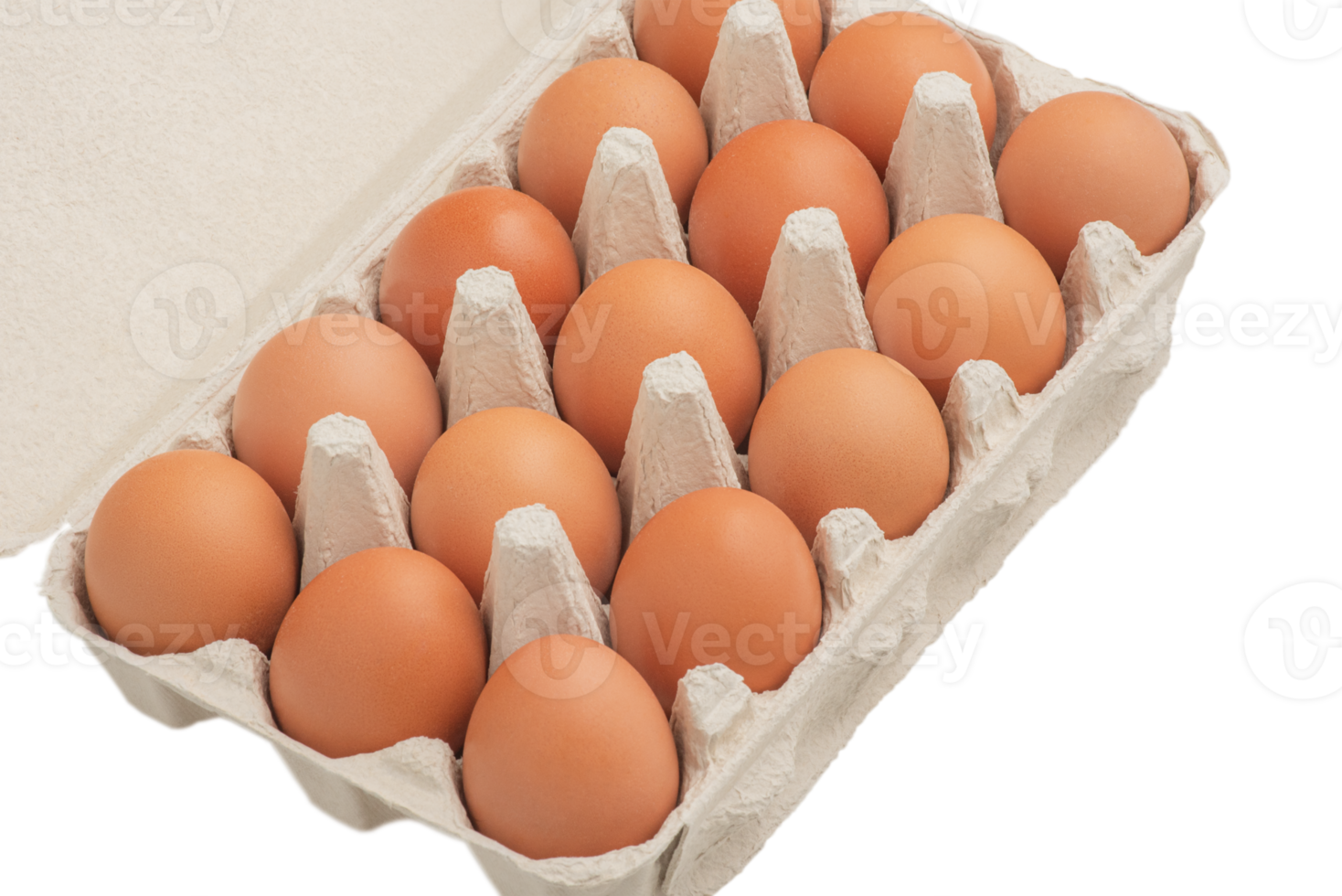 Eggs in a paper box isolated. png