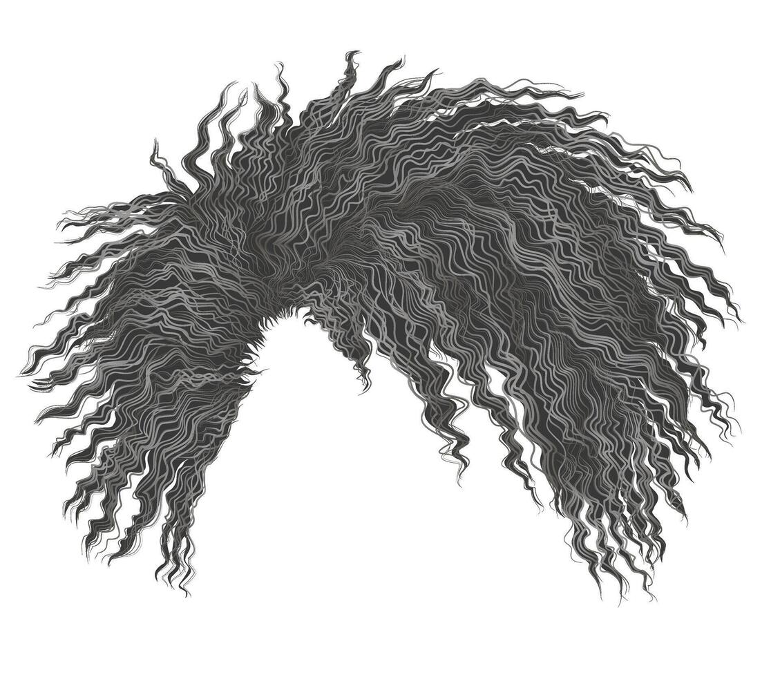 curly disheveled african gray hair vector