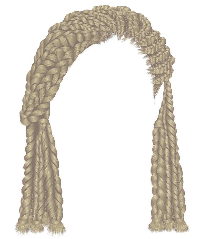 african blond hair cornrows. fashion beauty style trendy african hairstyle wig vector