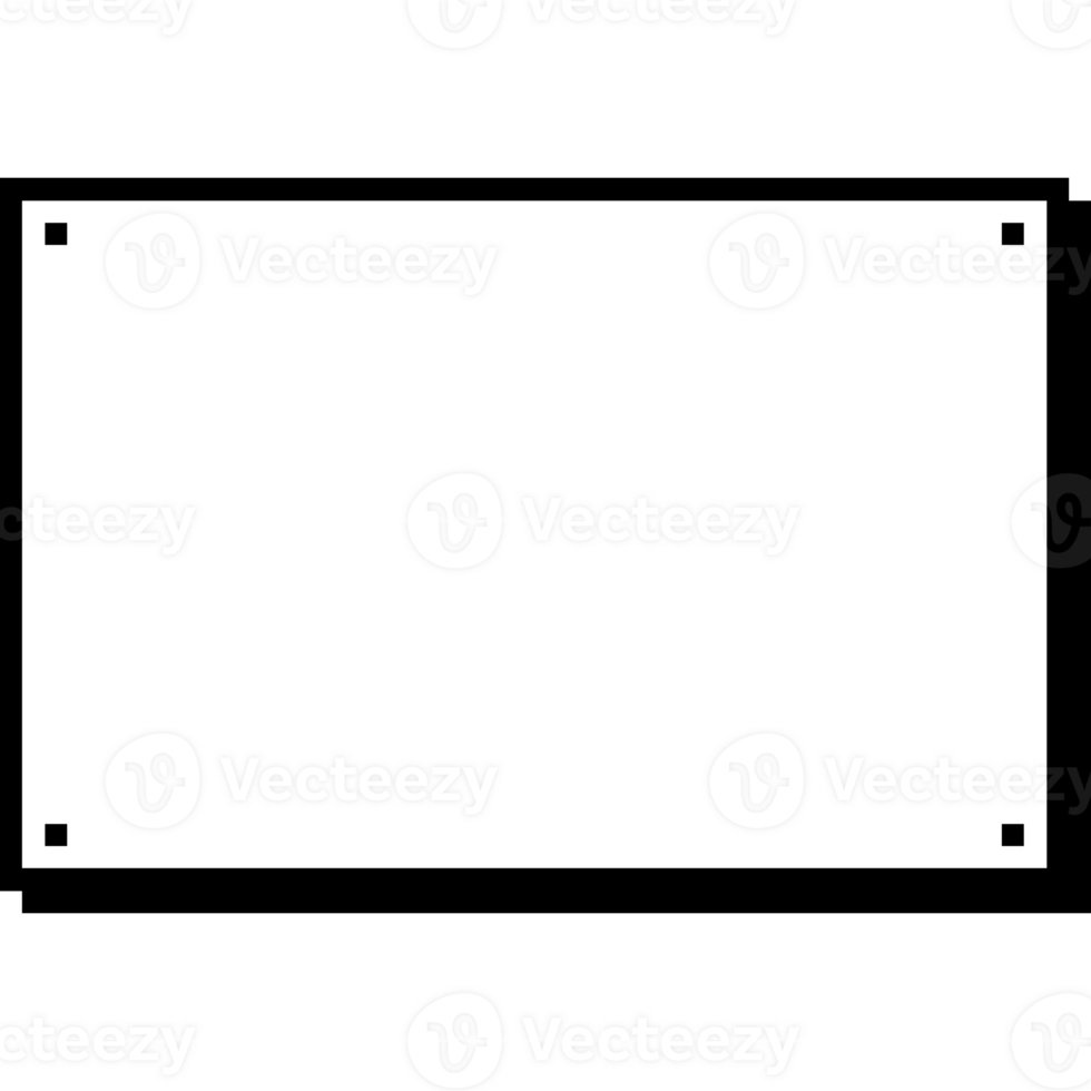 Pixel Art Blank Text box. Simple Rectangular for text png