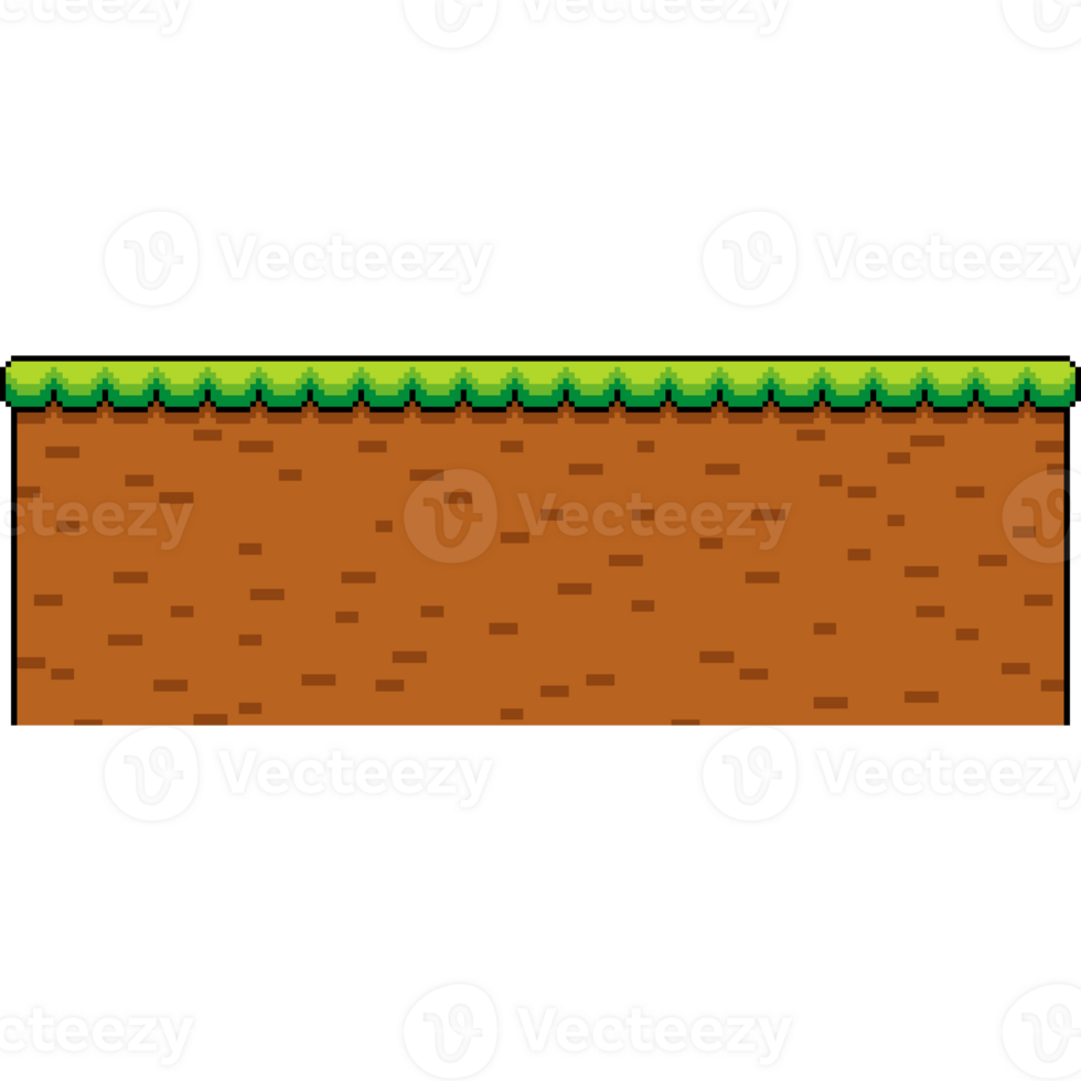 Pixel Art grass floor for Game Background. game landscape png