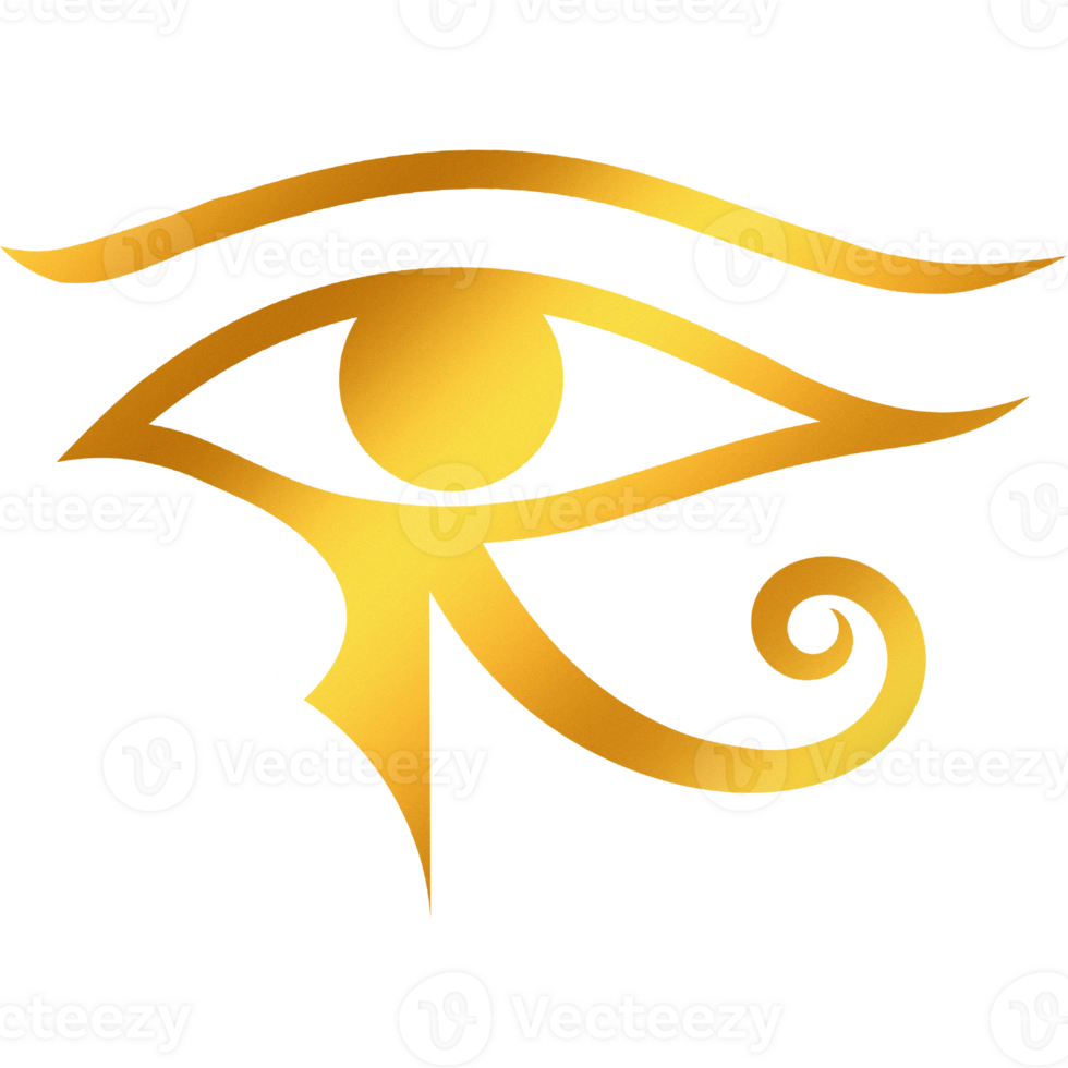 Eye of Horus. Egyptian Symbol in Golden Gradient png