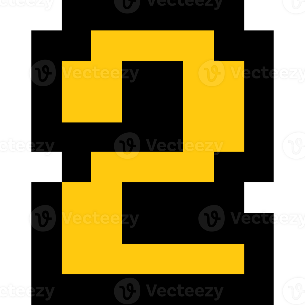 Pixel art number 3, Number arcade style png
