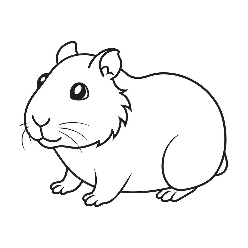 Adorable Guinea Pig Drawing for Kids vector