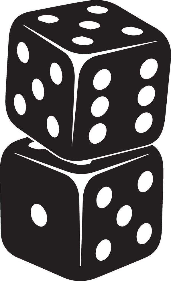 Stacked Dice Graphic Black and White Gambling Game Chance Luck Risk Design Element vector