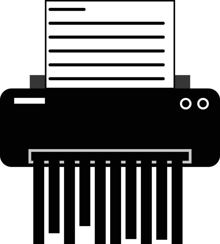 Paper shredder confidential icon. Private document office information protection sign. Document shredder symbol. Paper shredder machine logo. flat style. vector